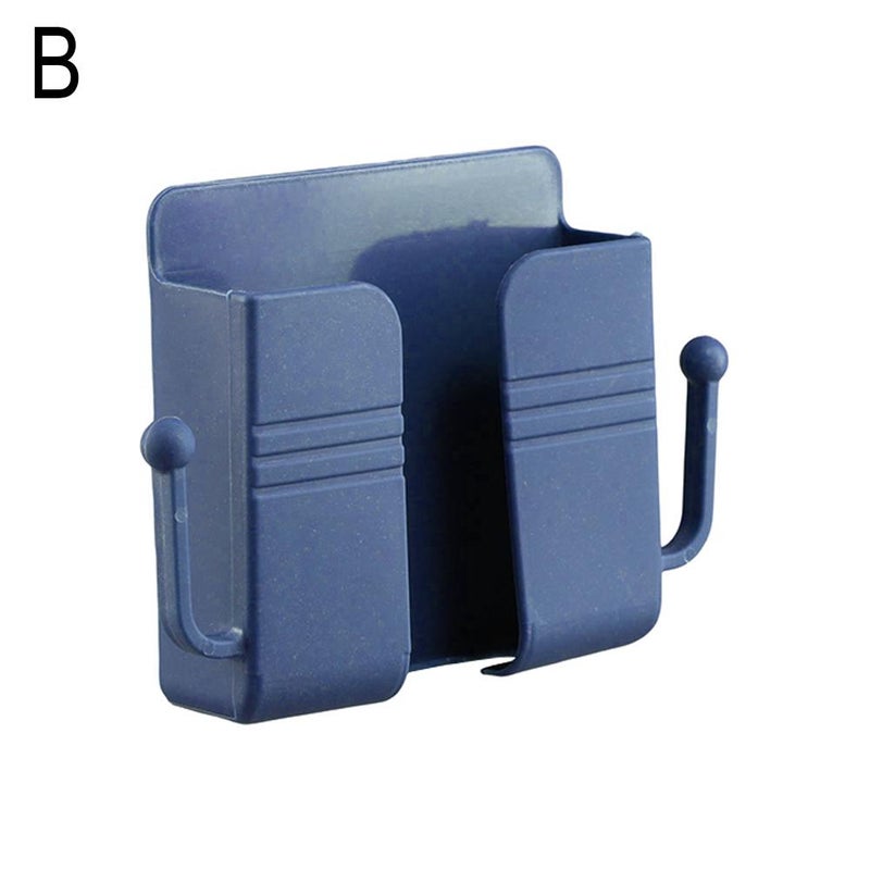 Wall-mounted phone charging stand, no drilling required, bedroom wall-mounted bedside storage, remote control holder.